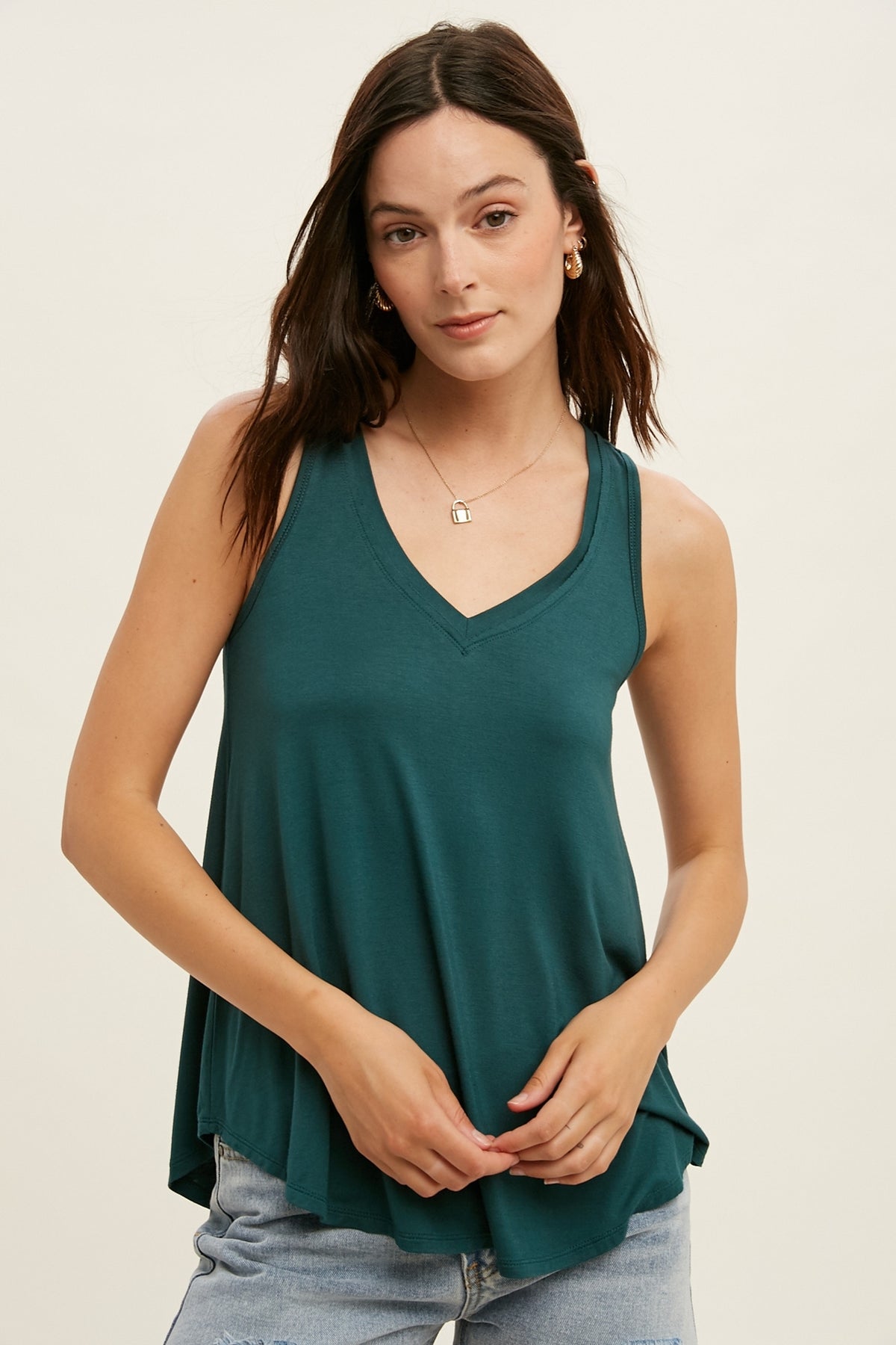 Easy Drapy Tank - Teal Green