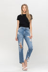 Flying Monkey High Rise Destroyed Straight Jeans