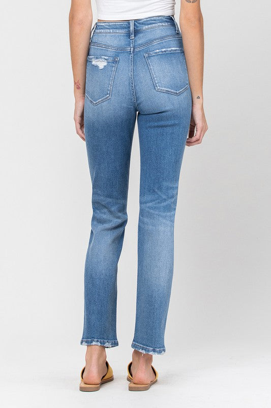 VERVET by Flying Monkey High Rise Distressed Straight Jeans