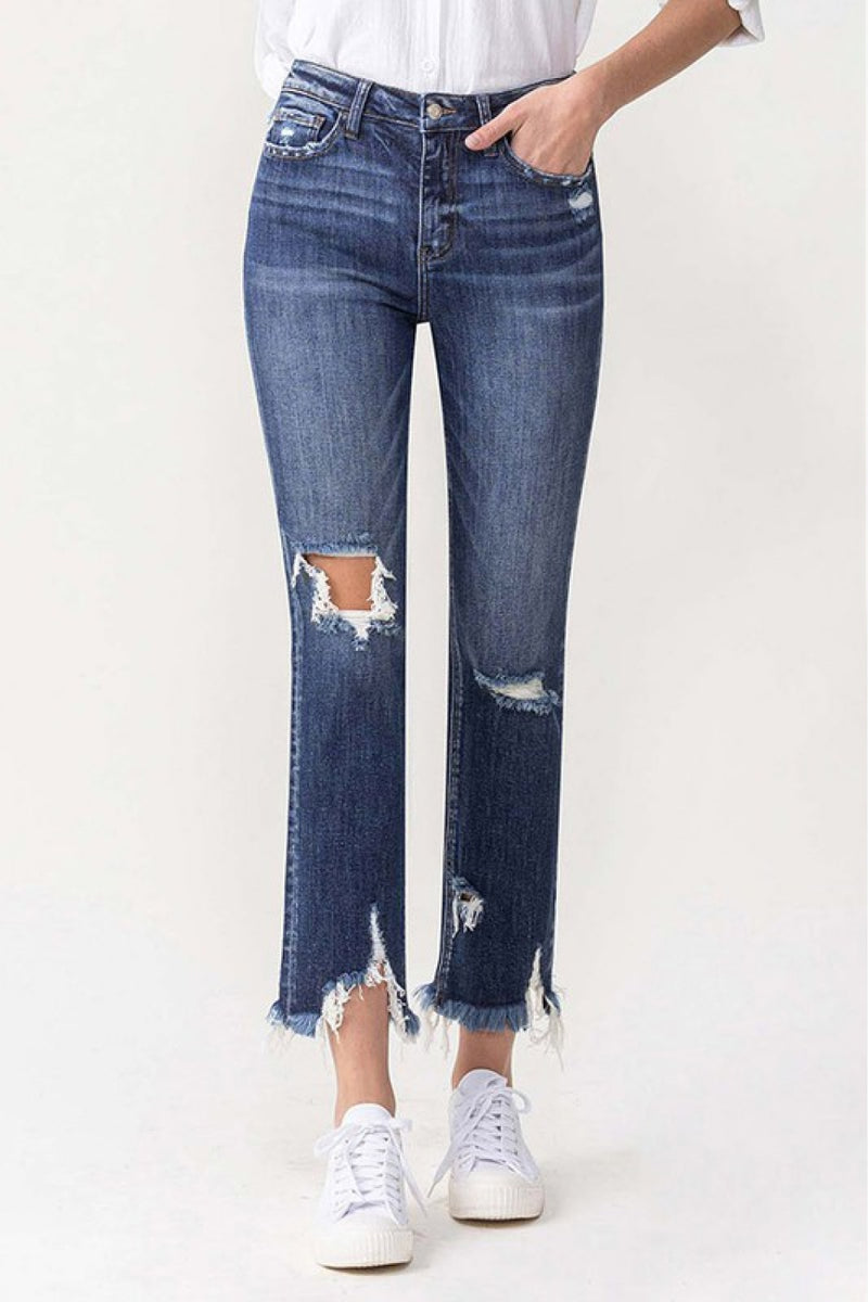 LOVERVET by Vervet High Rise Crop Straight Leg Jeans