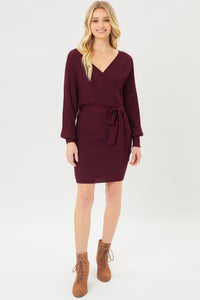 That's A Wrap Ribbed Sweater Knit Dress
