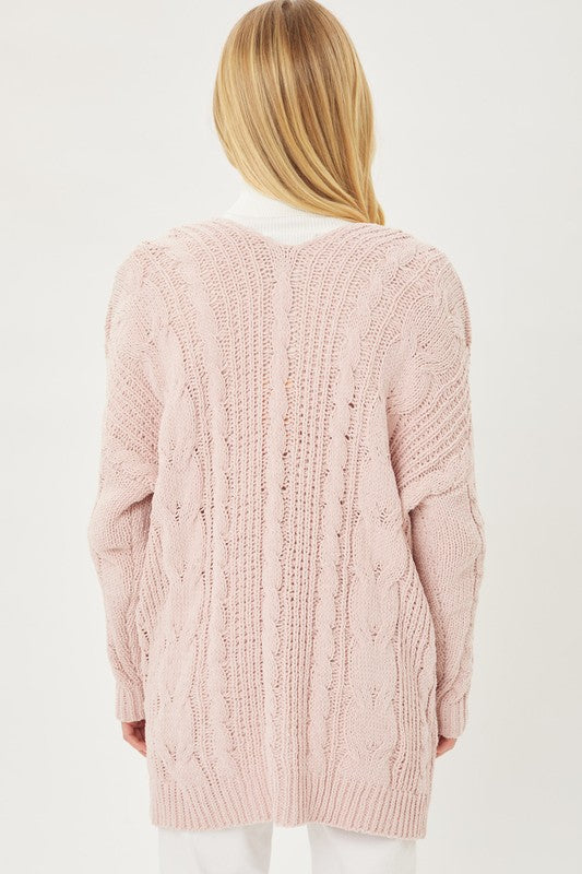 Chenille Cable Knit Cardigan