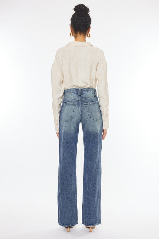 Kancan High Rise Distressed 90's Flare Jeans