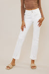 Kancan High Rise Slim Straight White Denim Jeans