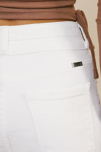 Kancan High Rise Slim Straight White Denim Jeans
