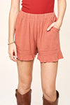Dahlia Linen Shorts - Rust