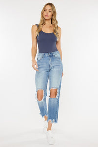 Kancan High Rise Destroyed Cropped Jeans