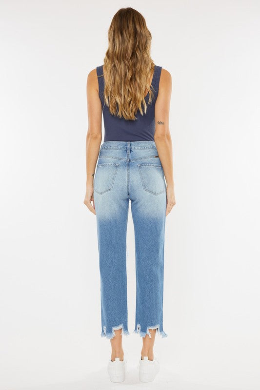 Kancan High Rise Destroyed Cropped Jeans