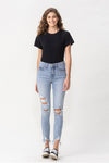 LOVERVET by Vervet Distressed High Rise Crop Skinny Jeans