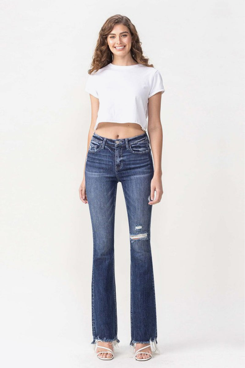 LOVERVET by Vervet High Rise Distressed Slim Flare Jeans