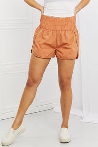 Cross Country Smocked Waist Athletic Shorts in Sherbet