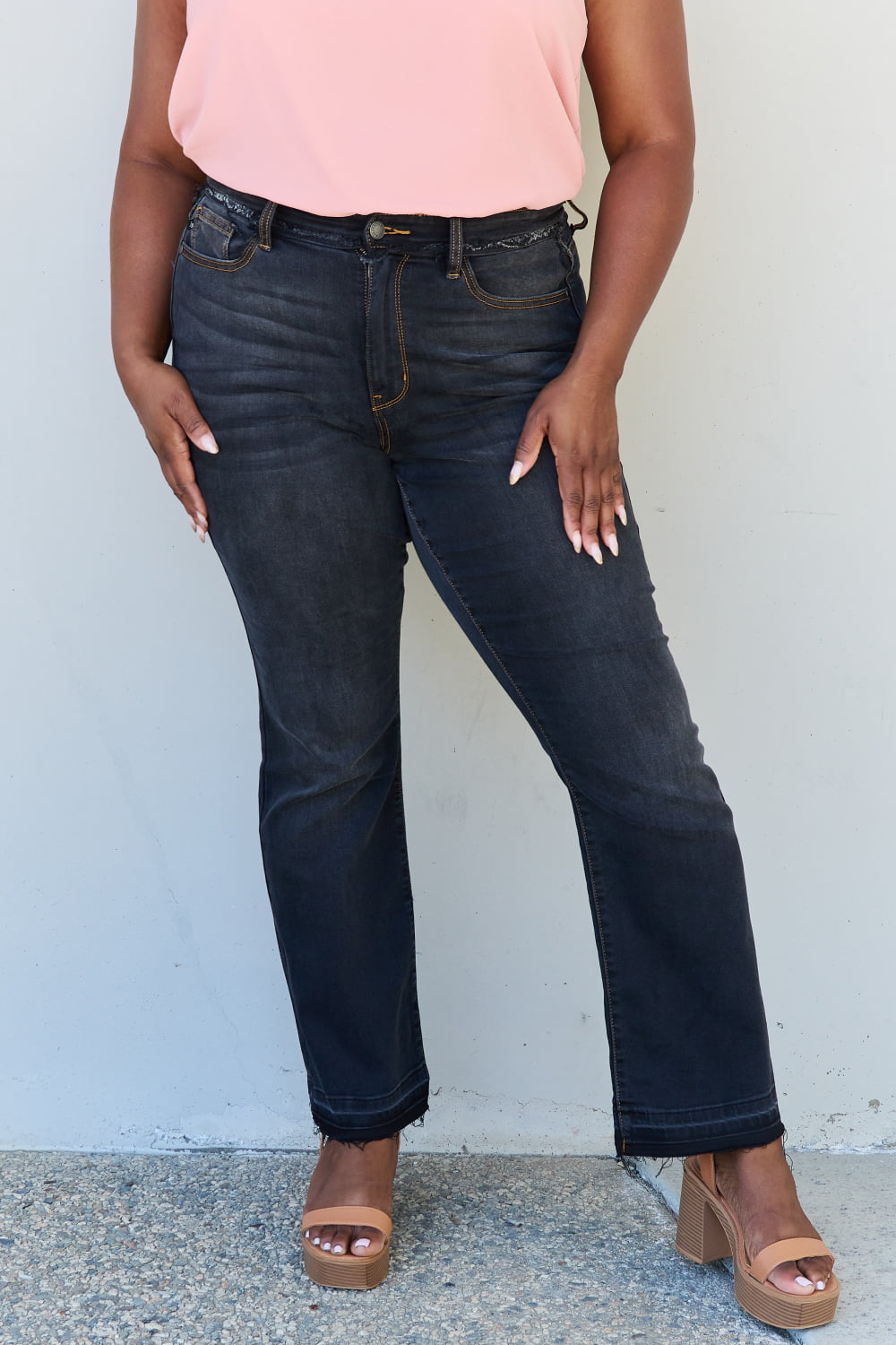 Judy Blue High Rise Black Denim Slim Bootcut Jeans