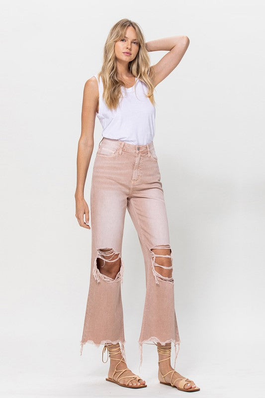 VERVET by Flying Monkey 90's Vintage Crop Flare Jeans - July Song