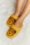 Teddy Bear Print Plush Slide Style Slippers