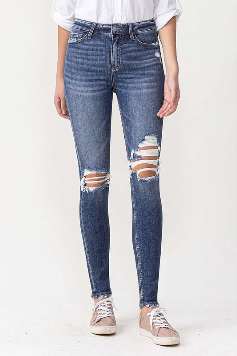 LOVERVET by Vervet High Rise Destroyed Skinny Jeans
