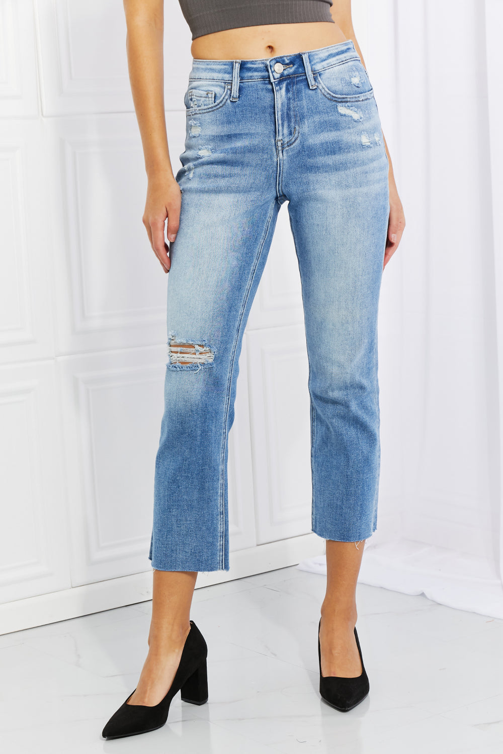 LOVERVET by Vervet High Rise Slim Straight Jeans