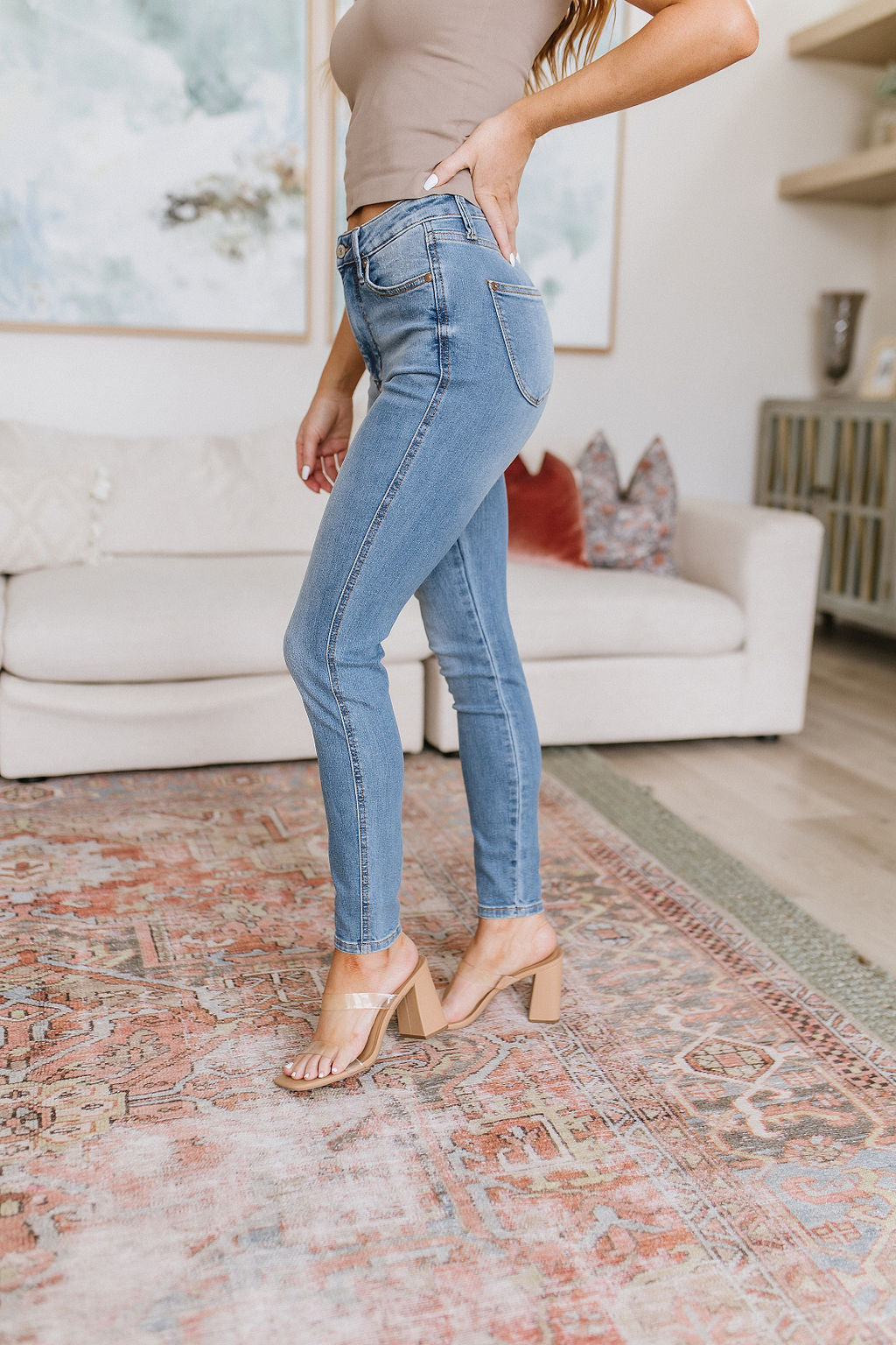 Judy Blue High Rise Light Wash Skinny Jeans