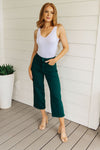 Judy Blue High Rise Tummy Control Wide Leg Crop Jeans in Teal