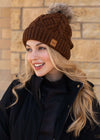 Chocolate Cable Knit Fleece Lined Hat