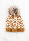 Camel Snowflake Fleece Lined Hat
