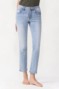 LOVERVET by Vervet Light Wash Mid Rise Crop Straight Jeans