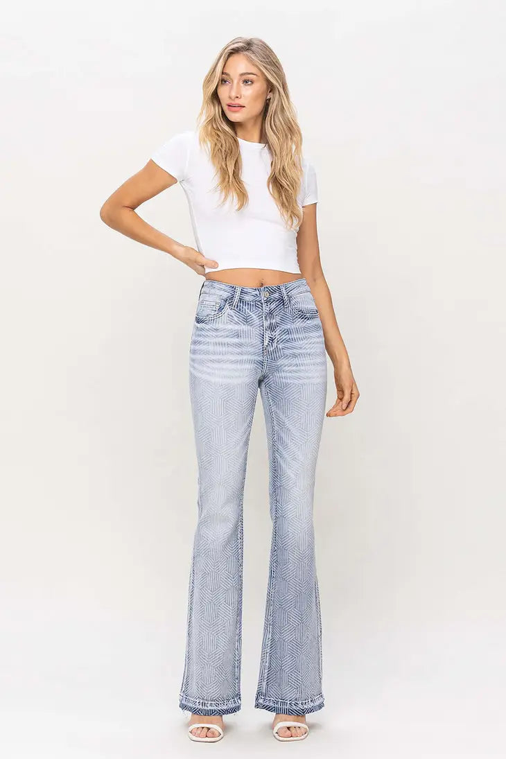 VERVET Bella High Rise Flare Jeans – Lilac East