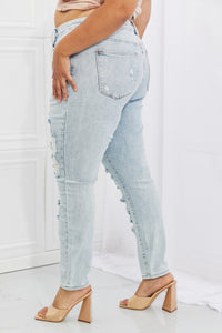 Judy Blue High Rise Light Wash Distressed Skinny Jeans