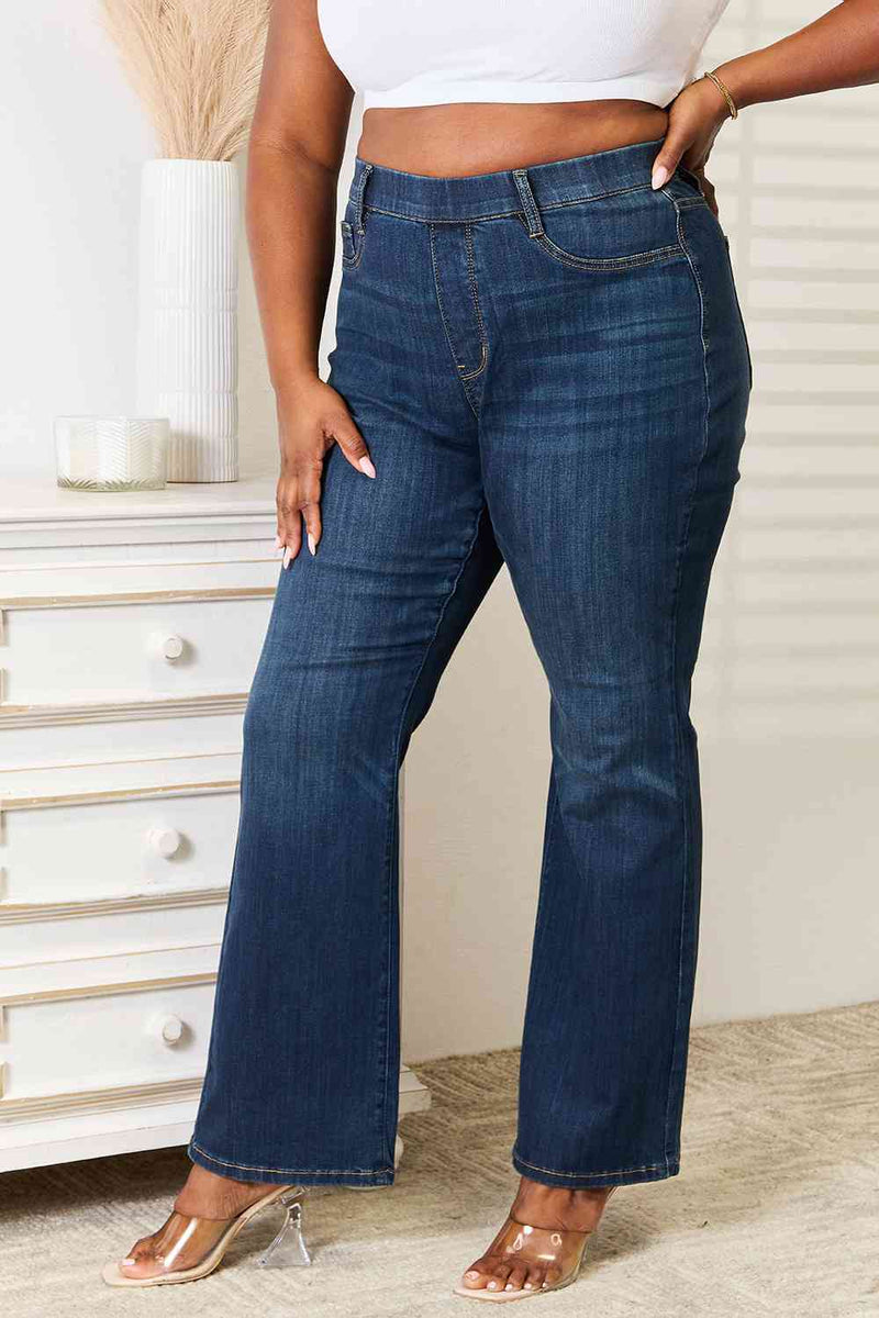 Judy Blue High Waist Pull On Slim Bootcut Jeans