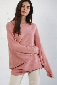 Murphie Oversized Sweater Top - Blush