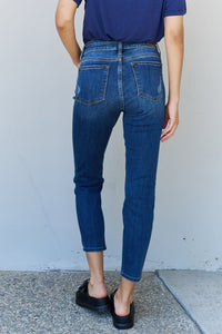Judy Blue Mid Rise Cropped Relax Fit Jeans - Shorter Inseam